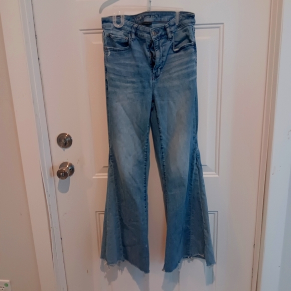 American Eagle Outfitters Denim - Women's Blue Flared Jeans American Eagle Size 12